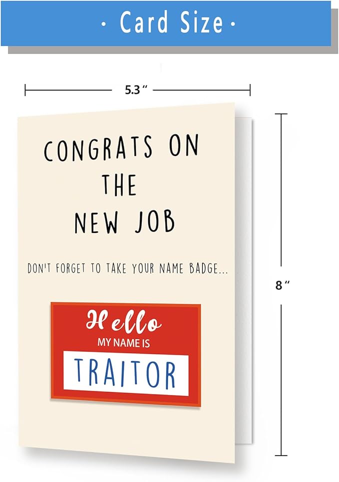 Asmallgf Congrats On New Job Card, Funny Coworker Leaving Gifts for Women Men, Goodbye Card, Going Away Gifts