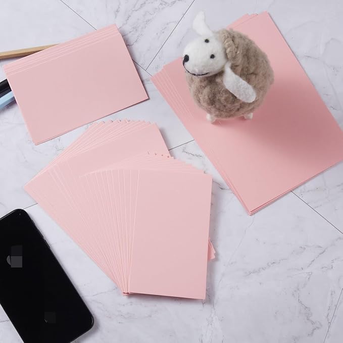 50 Sheets Blank Cardstock Paper 250 GSM Thick Heavy Cards Stock for DIY Art Projects, Card Making, Postcards, Greeting Cards, Birthday Party, Wedding Invitation (Pink, 3x5 inches)