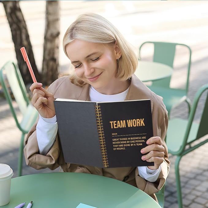 Team Work 160 Blank Pages Spiral Notebook, Team Notebooks for Employees, Team Gifts for Staff, Teamwork Gifts for Coworkers, Employee Appreciation Gifts, Team Member Gifts for Colleagues