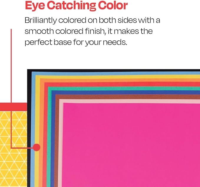 School Smart Railroad Board, 4-Ply, 22 x 28 Inches, Assorted Colors, 100 Boards - 1485740