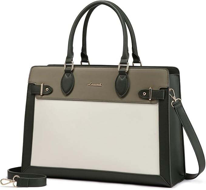 LOVEVOOK Laptop Bag for Women, 15.6 Inch Large PU Leather Tote Bag, Professional Teacher Work Bag, Waterproof Business Computer Briefcase, Shoulder Tote Purse for Office