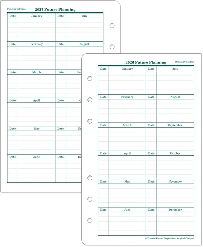 FranklinCovey - Original Two Page Per Day Ring-Bound Planner (Compact, Oct 2024 - Sep 2025)