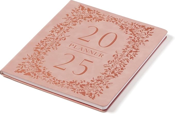 Eccolo 2025 Large Agenda Planner, 12 Month, Yearly, Monthly & Weekly Pages, Habit & Gratitude Tracker (Flexi-Cover - 8 x 10")