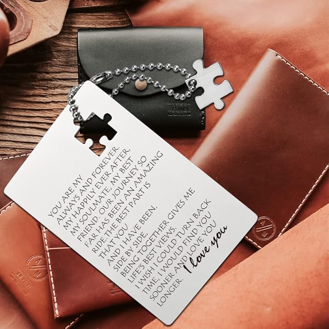 llxxeyopqdxz Stainless Steel Mini Love Note Wallet Card, Engraved Gift for Anniversary, Wedding, Christmas, Birthday, Valentine's Day