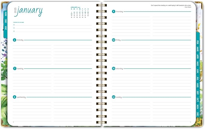 HARDCOVER 2025 Planner, 8.5"x11": 14 Months (November 2024 - December 2025), Daily Weekly Monthly Planner, Yearly Agenda, Bookmark, Pocket Folder and Sticky Note Set (Tree Seasons)