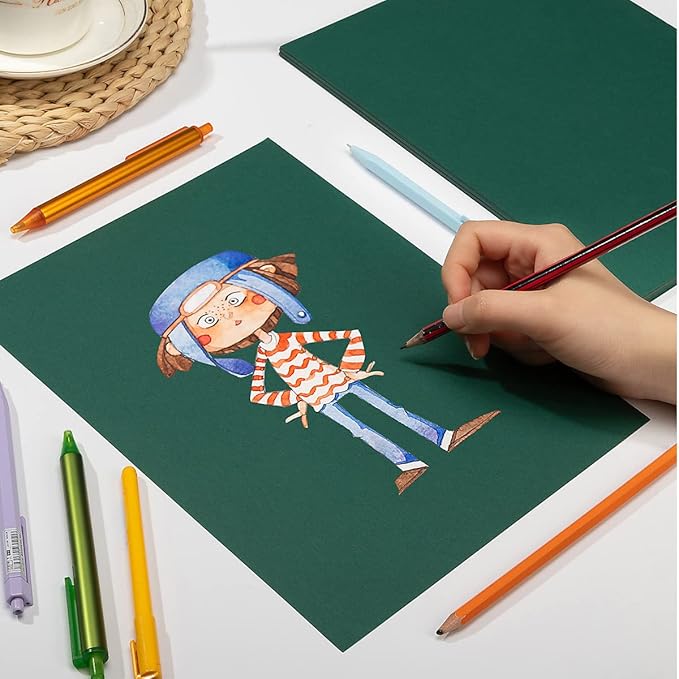 20 Sheets Colored Thick Paper Cardstock Blank for DIY Crafts Cards Making, Invitations, Scrapbook Supplies (Dark Green, 8.5 x 11 inches)