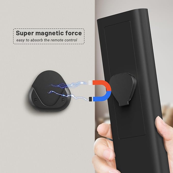 JUMEIHUI 6 Pack Magnetic Remote Control Holder Wall Mount,Convenient and Stylish TV Remote Organizer for Home Office School Supply Storage,No Drilling, Strong Magnet (Black)