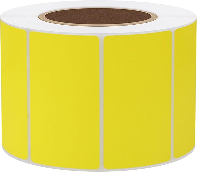 Hybsk 2.25x1.25 inch Color Direct Thermal Labels for Shipping, Barcodes, Address, Compatible with Rollo Label Printer & Zebra Desktop Printers(2.25"x1.25",Yellow)