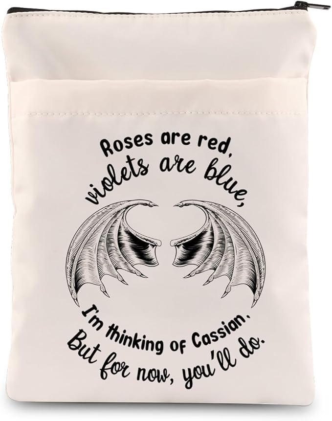 Roses are Red Violets are Blue Books Lover Gift Bat Boys Book Sleeve Book Merch Gift for Fans (Thinking of Cassian-b)