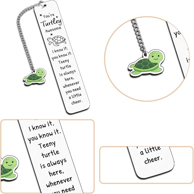 Booktok Gifts, Turtle Bookmark Gifts, White Elephant Gifts, Sea Turtle Gifts for Women, Turtle Gifts for Women, Turtle Lovers Gifts, Cute Book Marks for Reading Women, Cheer up Gifts, Turtle Stuff