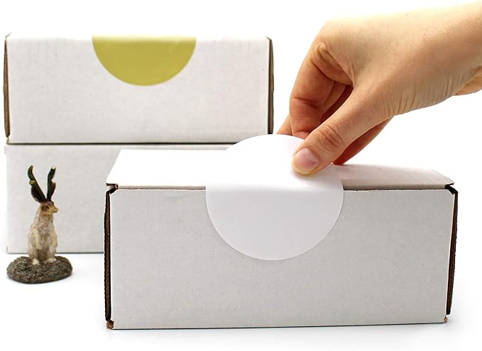 ChromaLabel 3 Inch Circle Sticker Labels, Easy to Write On Round Colored Stickers, High Visibility Permanent Labels - 500 Sticky Dots per Roll, White Dot Stickers