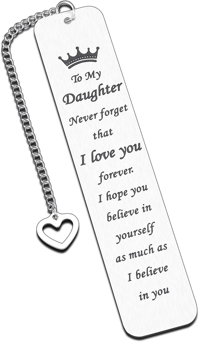 Stocking Stuffer for Daughter Inspirational Gifts Bookmarks from Mom Stepmom to My Girl for Christmas 16th 21st Birthday Christmas Gifts for Teen Girls Adults Kids Graduation Gifts