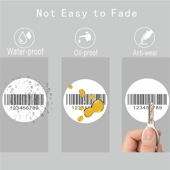 Hybsk 3 inch Circle Color Direct Thermal Stickers Shipping Labels for Barcodes,Name Tag,DIY Logo Design,QR Code,Inventory-350 pcs (3 inch,White)