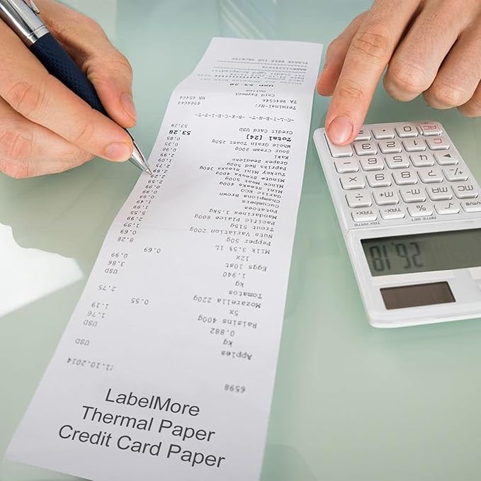 LabelMore 2-1/4" x 85' Thermal Paper Tape Cash Receipt Paper Rolls Premium POS Printer Paper (10 Rolls)
