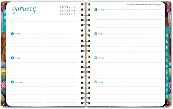 HARDCOVER 2025 Planner, 8.5"x11": 14 Months (November 2024 - December 2025), Daily Weekly Monthly Planner, Yearly Agenda, Bookmark, Pocket Folder and Sticky Note Set (Rainbow Trail)