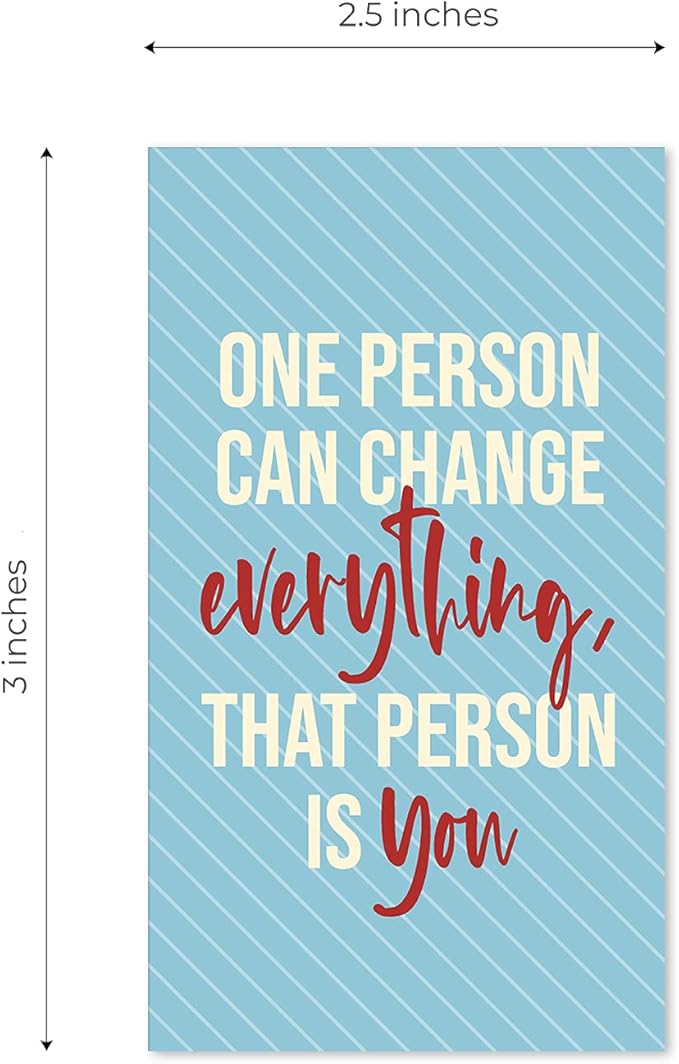 Canopy Street Colorful Gratitude Encouragement Cards / 50 Motivational Kindness Cards / 25 Inspirational Quote Designs/Flat 2" x 3.5" Employees Students Coworkers Uplifting Mini Card