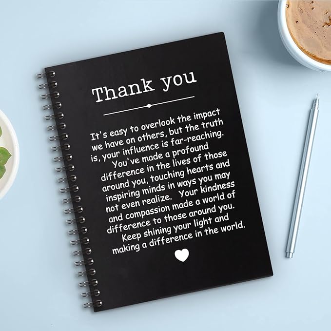 Thank You Hardcover 160 Pages Spiral Notebooks, Funny Thank You Gift for Women Men Coworkers Leader Mentor, Appreciation Gifts for Employees, Thanksgiving Gifts for Colleagues Leaders