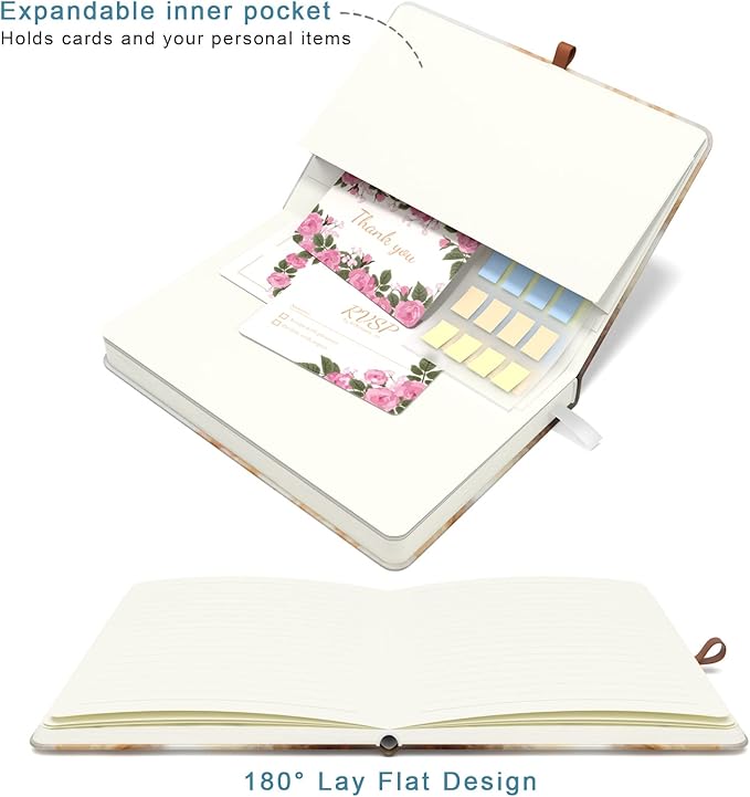 Small Notebook, Mini Pocket Journal A6 5.7" x 3.9", Leather Hardcover Journal with Pen Holder, 160 Thick Papers, Cute Lined Notebook Small Notepad for Women Writing Work Travel, Cute Kitten