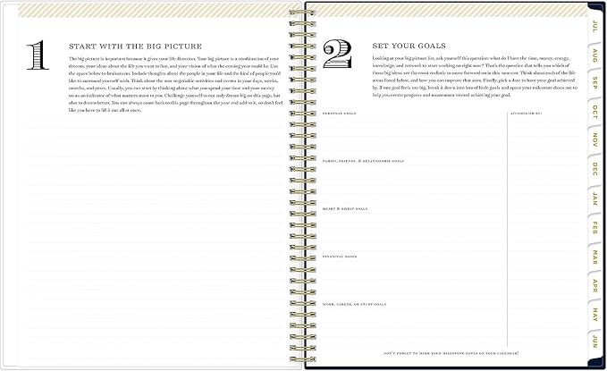 Blue Sky Day Designer for 2023-2024 Academic Year Weekly and Monthly Planner, 8.5' x 11', Flexible Cover, Wirebound, Peyton Navy (107924-A24)