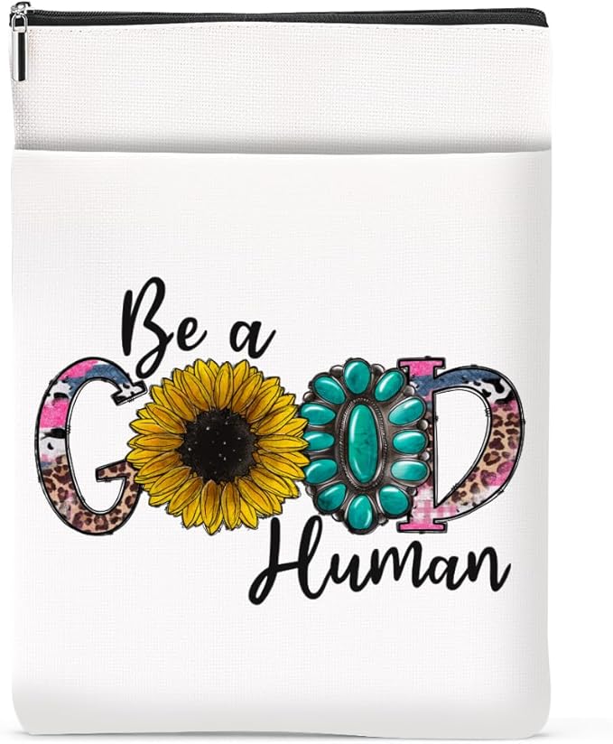 Inspirational Western Faith Christian Gifts Book Sleeve Book Cover Religious Cowgirl Accessories for Women Pastor BFF Friendship Christmas Birthday Book Lovers Gifts Book Protector with Zipper