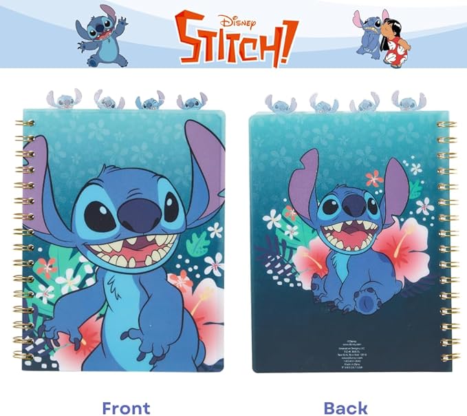 Innovative Designs Stitch Tab Journal Notebook, Spiral Bound, 96 Lined Pages, 8 x 7 inches, Blue