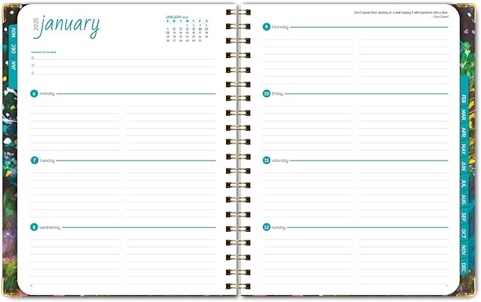 HARDCOVER 2025 Planner, 8.5"x11": 14 Months (November 2024 - December 2025), Daily Weekly Monthly Planner, Yearly Agenda, Bookmark, Pocket Folder and Sticky Note Set (Black Tree Seasons)