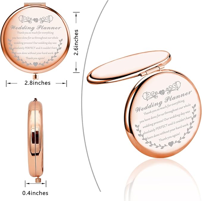 UJIMS Wedding Planner Gift Wedding Coordinator Makeup Mirror Event Planner Thank You Gift from Bride Groom (WeddingCoordinatorMirror)