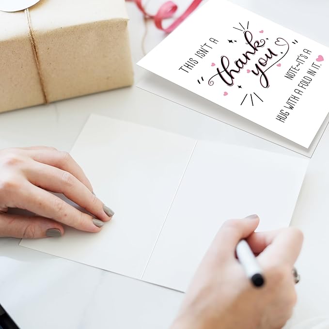 Funny Thank You Card for Women Men, Cute Appreciation Card for Him Her, Thanks Card for Boss Family Teacher, Hug With A Fold In It