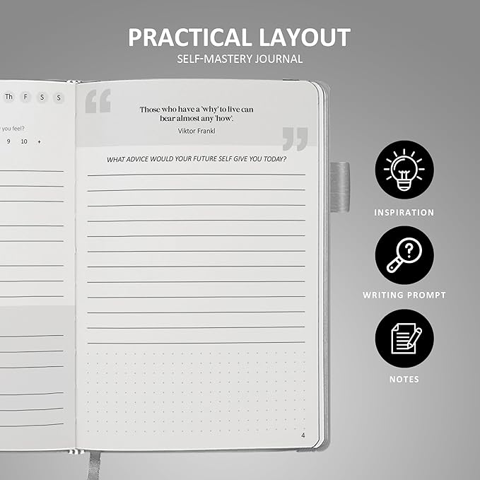 5 Minute Journal the Five Minute - Gratitude Journal - Self-Mastery Journal for Men - Reflection Manifestation Journal for Mindfulness – Self Care Journal – Goal/Guided Gratitude Journal for Men