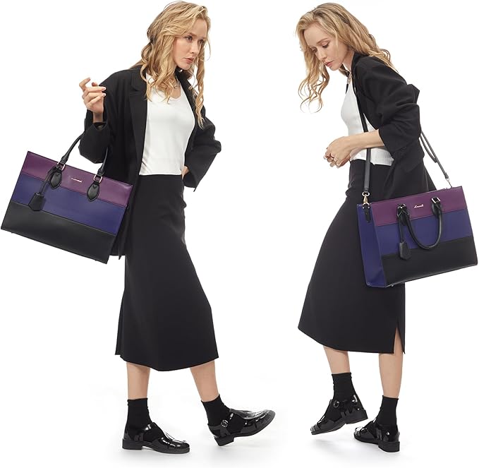 LOVEVOOK Laptop Tote Bag for Women, Work Totes Business Office Computer Briefcase with Clutch Purse