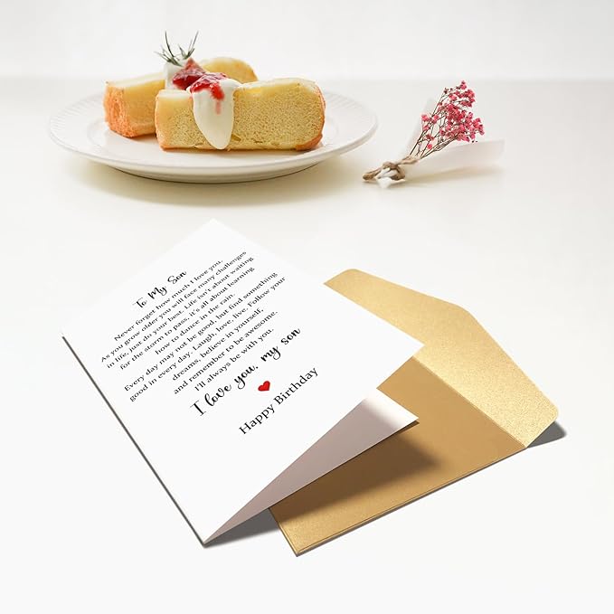 Chenive Sentimental Poem Birthday Card for Son, To My Son How Much I Love You