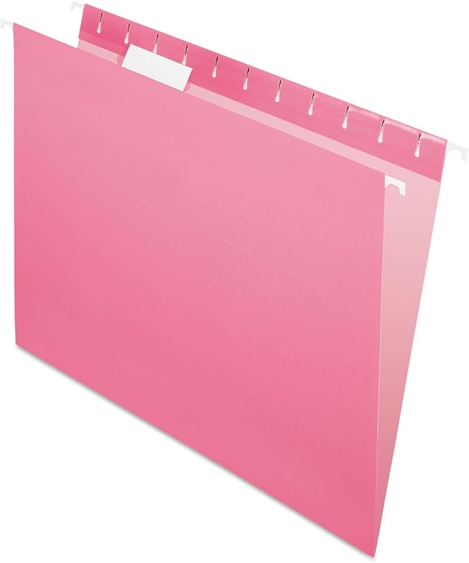 Pendaflex Recycled Hanging Folders, Letter Size, Pink, 1/5 Cut, 25/BX (81609)