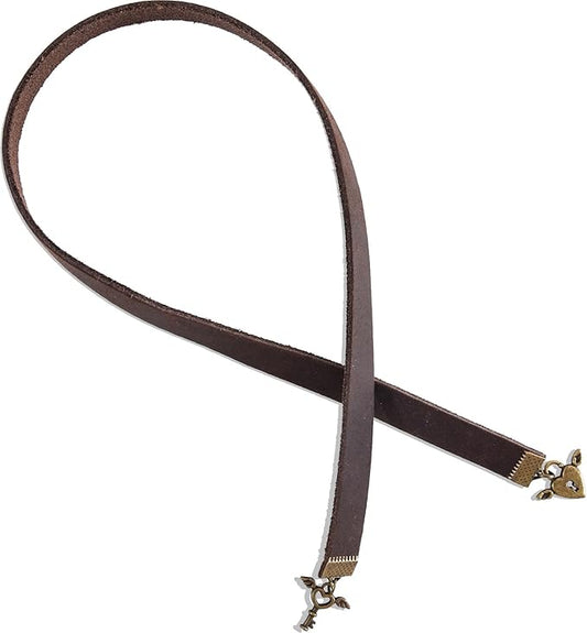 Bookmarks, Handmade Retro Lovers Love Lock Bookmark with Long Leather Straps, Elegant Reading Companion for Readers and Book Lovers (Style 21)