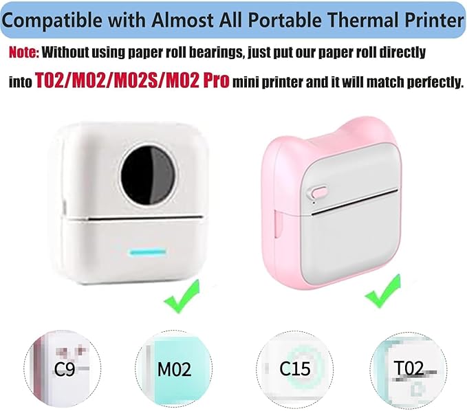 Transparent Self-Adhesive Thermal Paper, Glossy Thermal Printer Paper for Mini Portable Printer, 57mm X 2.5mm, 3-Rolls Thermal Labels for Most Pocket Printer