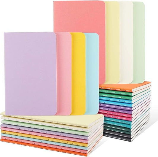 32PCS Mini Notebooks Bulk, 3.5" x 5.5", 16 Color, 60 Pages Blank Paper Small Pocket Notebook Set, Mini Journal Memo Notepads for Kids, Students, Traveler, School Office Supplies