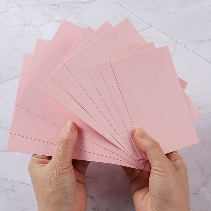 50 Sheets Blank Cardstock Paper 250 GSM Thick Heavy Cards Stock for DIY Art Projects, Card Making, Postcards, Greeting Cards, Birthday Party, Wedding Invitation (Pink, 3x5 inches)