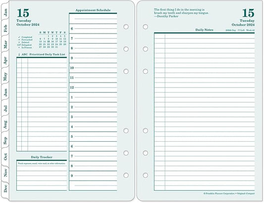 FranklinCovey - Original Two Page Per Day Ring-Bound Planner (Compact, Oct 2024 - Sep 2025)