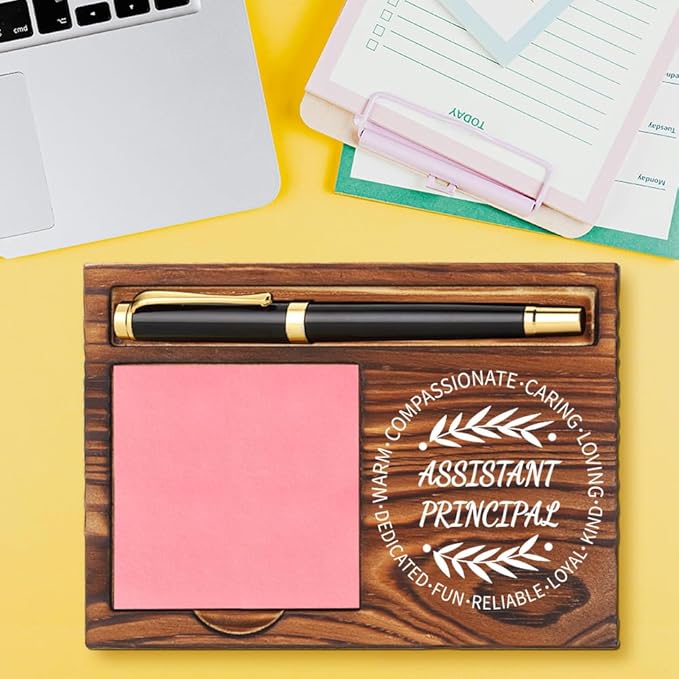 Assistant Principal Gifts, Assistant Principal Appreciation Gifts, Thank You Gifts for Assistant Principal, Inspirational Motivational Quote for Desk Self-Stick Note Pad Holders YB362