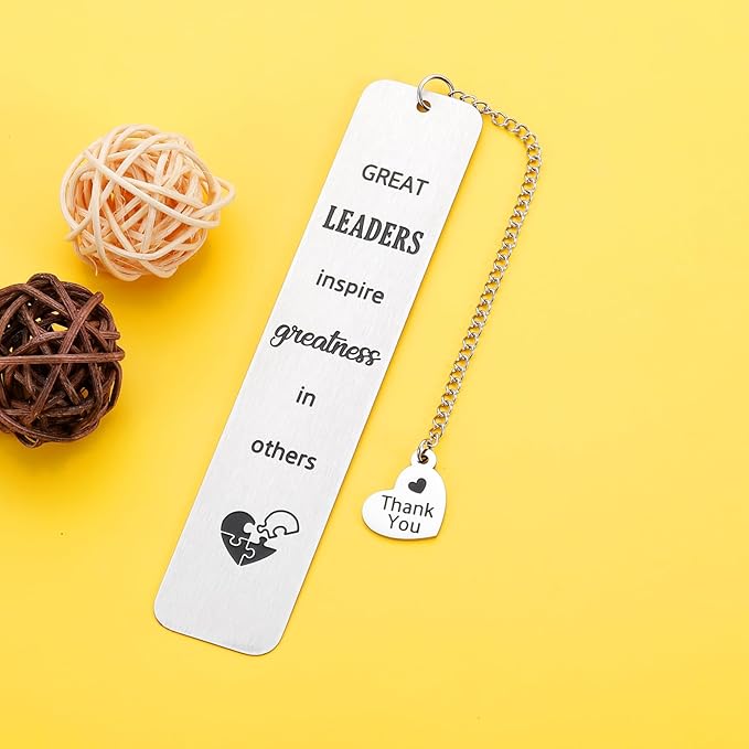 Great Leaders Gift for Bosses Day Bookmark Boss Lady Promotion Gifts for Women Mentor Boss Gifts for Men Birthday New Job Retirement Farewell Going Away Holiday Christmas Valentines Day Gift