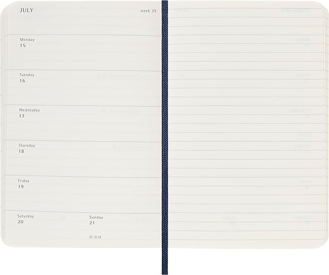 Moleskine Classic 18 Month 2023-2024 Weekly Planner, Soft Cover, Pocket (3.5" x 5.5"), Sapphire Blue