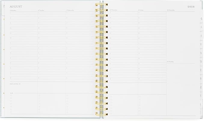 2024-2025 Sugar Paper Academic Large Weekly Spiral Planner, Blue Stripe, August 2025 - July 2024, Daily, Weekly, Monthly Formats, Hourly Planning