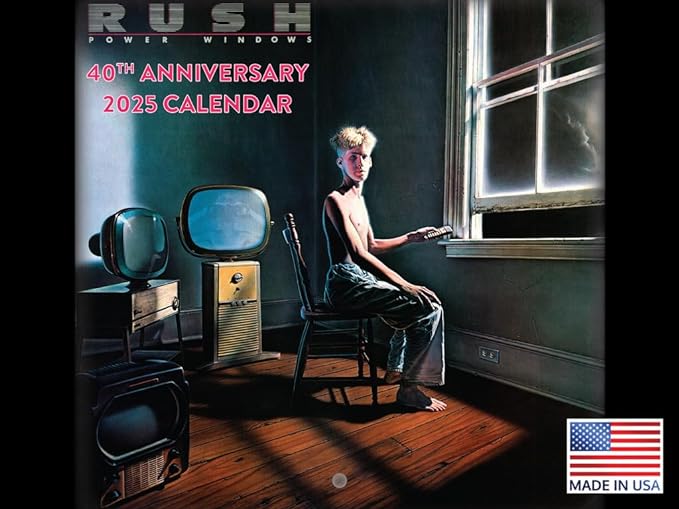 Rush Band Calendar 2025 Officially Licensed Merchandise Monthly Wall Calender 40th Anniversary Of Power Windows Album Music Merch 12 Month | American Made In The USA