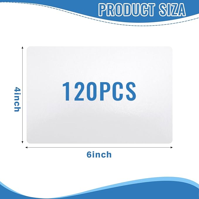 120 Pcs Dry Erase Index Cards Notecards Blank Reusable Flash Cards Sheets Game Cards Study Business Note Cards for School Office Housework Taking To Do List (White, 4×6 Inch)