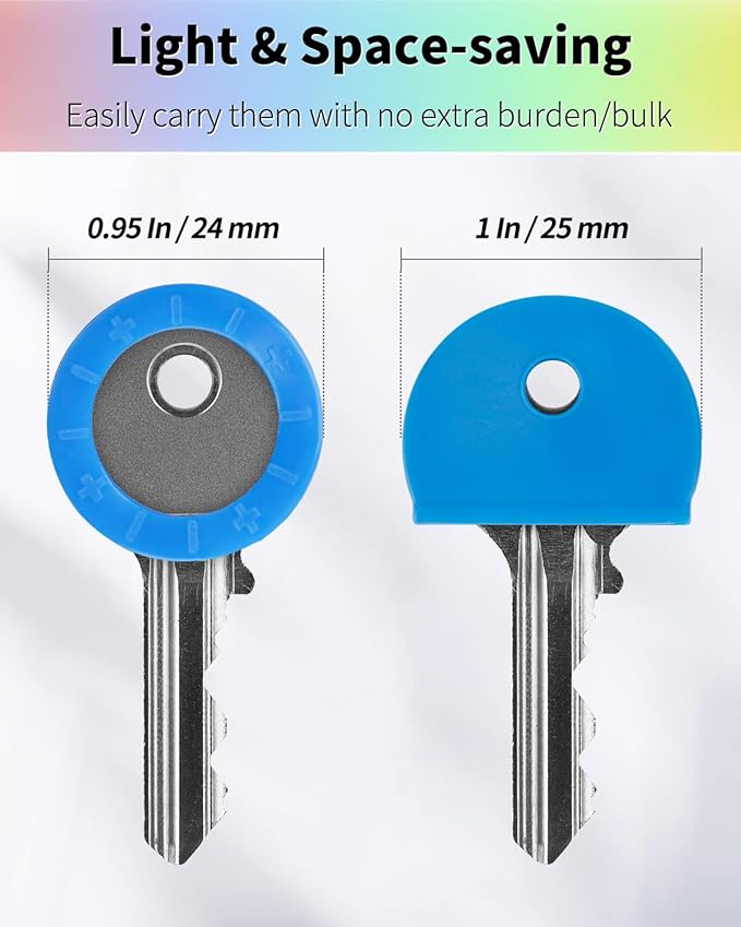 Vibit 16 Pack Colorful Plastic Key Cap Tags and Identifier Covers for Standard Flat House Keys, 2 Styles