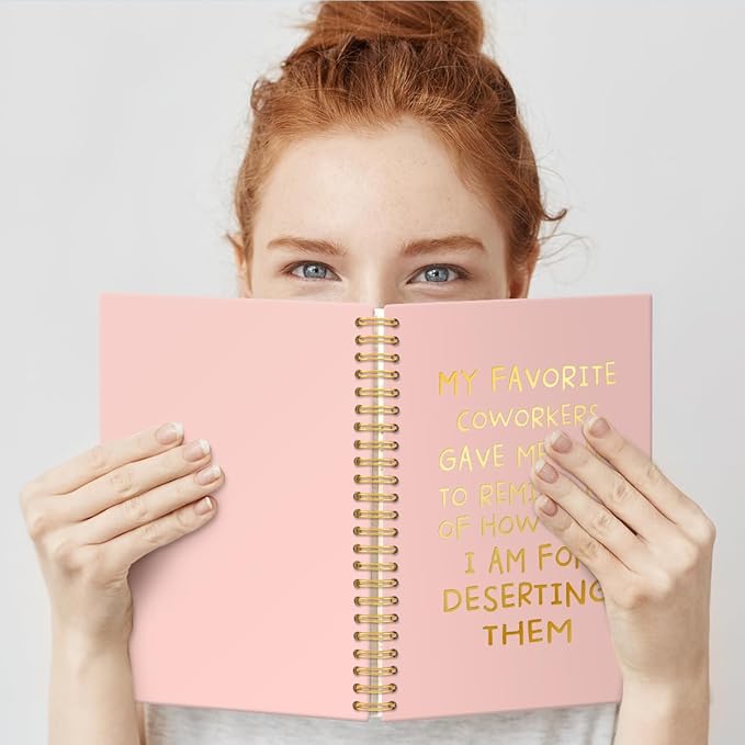 My Favorite Coworkers Gave Me This Pink Gold Hardcover 160 Pages Spiral Notebooks, Funny Coworker Leaving Gifts, Sarcastic Farewell Gifts, Goodbye Gifts for Coworkers, Coworker Birthday Gifts