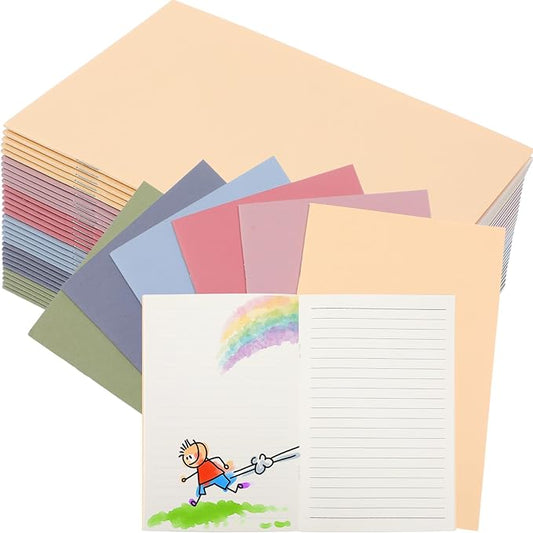 Gueevin 30 Pcs Blank Books for Kids to Write Stories Bulk Composition Notebooks Colorful Soft Cover Notebooks for Drawing Ruled Lined Journals Sketching Kindergarten Easter Gift (Vintage Colors)