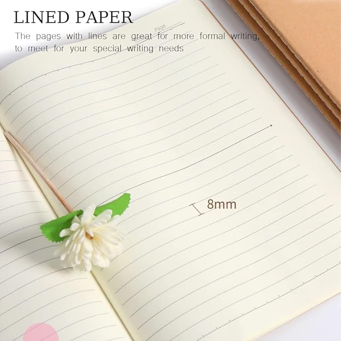 90pack Bulk A5 Journal Notebook, Kraft Cover 80 Pages Lined Paper Journal for Traveler, Notes, Memo - Bulk Journals Sewn Brown Notebook for School Supplies, Office Supplie (line 80pages, 90pack)