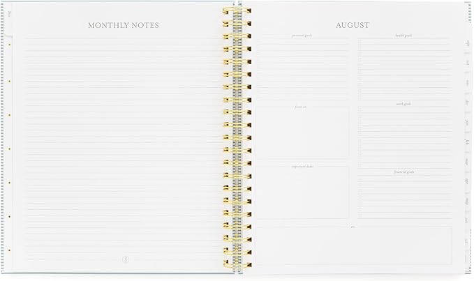 2024-2025 Sugar Paper Academic Large Weekly Spiral Planner, Blue Stripe, August 2025 - July 2024, Daily, Weekly, Monthly Formats, Hourly Planning