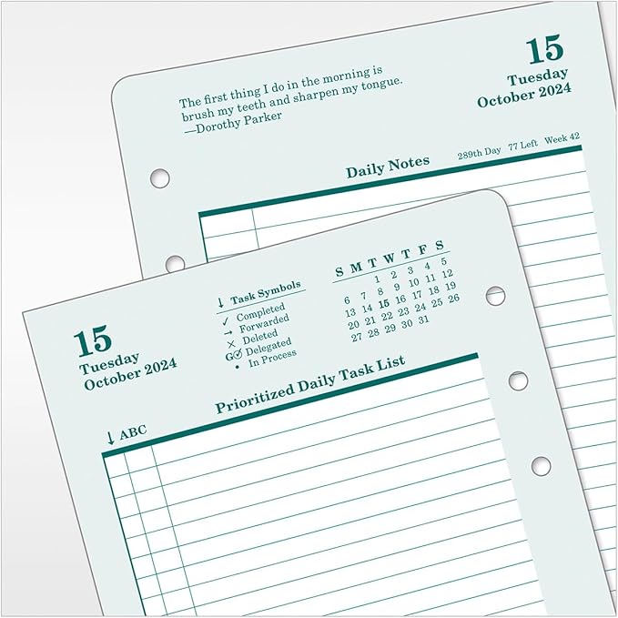 FranklinCovey - Original Two Page Per Day Ring-Bound Planner (Pocket, Jul 2024 - Jun 2025)