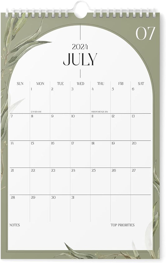 Calendar 2024-2025 - Vertical 11x17 2024 Wall Calendar Runs Until December 2025 - Easy Planning with the Aesthetic Wall Calendar 2024-2025 Monthly - Karto - Boho Greenery